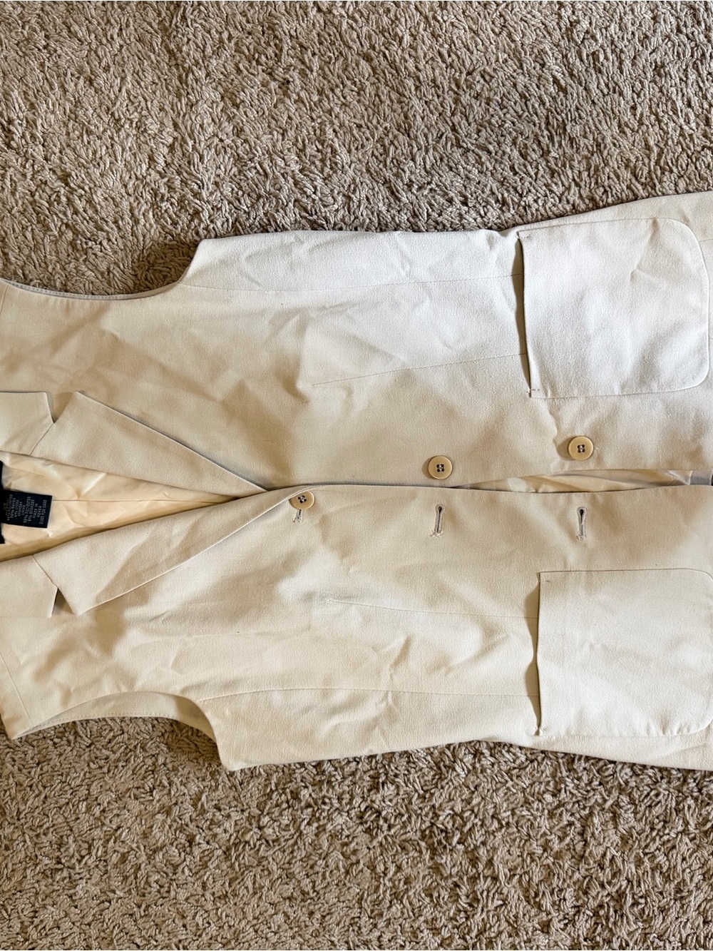 The Limited Cream Tailored Sleeveless Vest